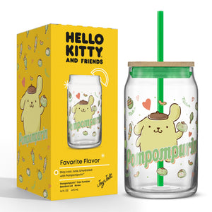 Pompompurin Favorite Flavor Lidded Glass Tumbler Home Goods JoyJolt   