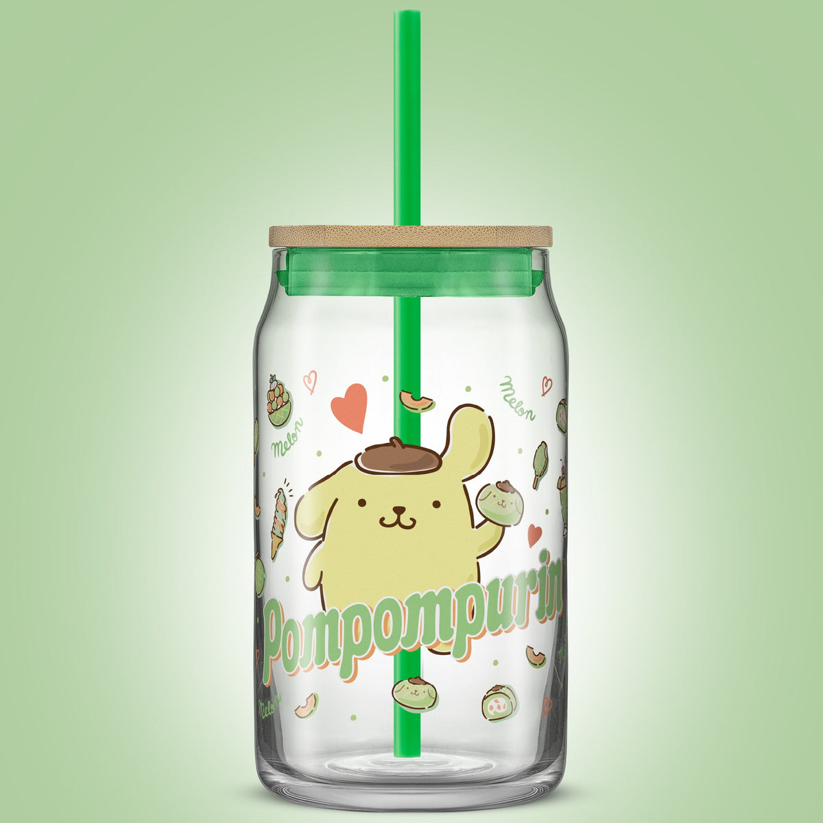 Pompompurin Favorite Flavor Lidded Glass Tumbler Home Goods JoyJolt   