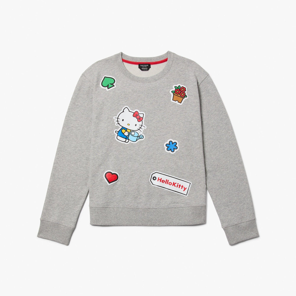 Hello Kitty x Kate Spade New York Grey Puffy Sticker Sweatshirt Apparel Kate Spade