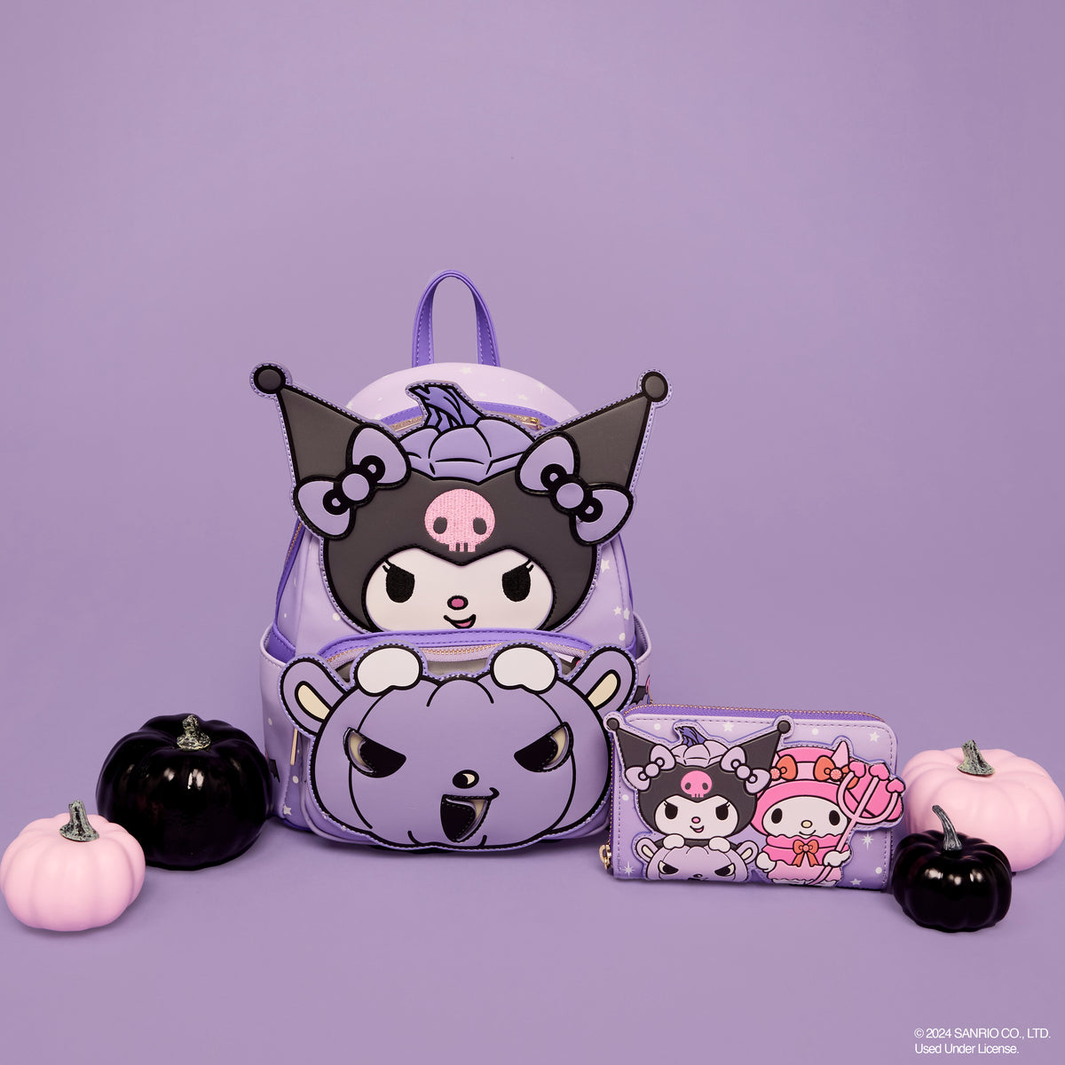 Kuromi x Loungefly Pumpkin Light Up Mini Backpack Bags Loungefly   