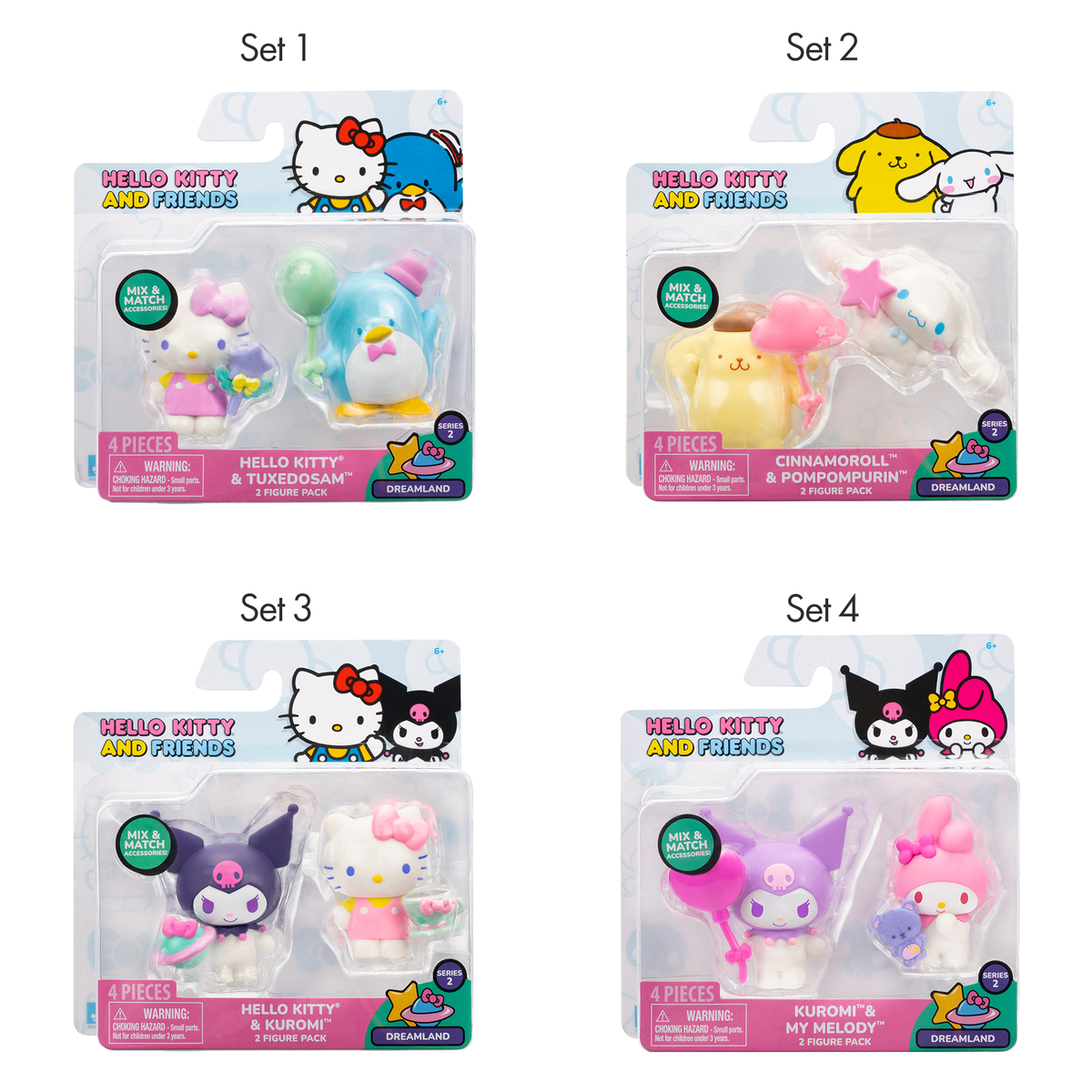 Hello Kitty and Friends 2-pc Figure Pack (Series 2: Dreamland) Toys&amp;Games License 2 Play Toys   