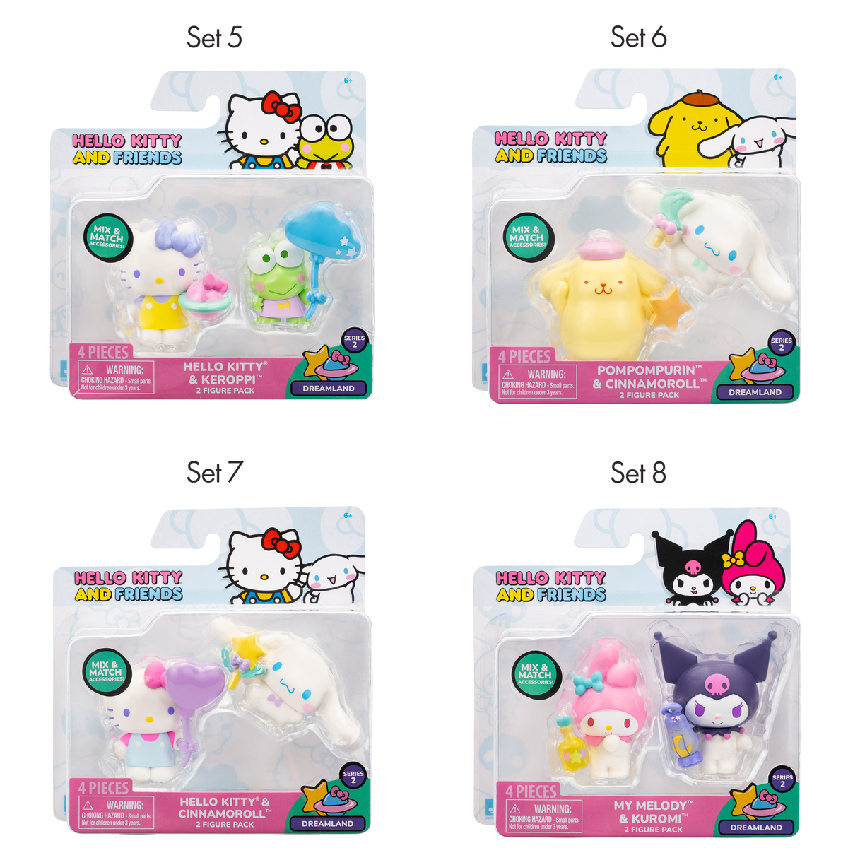 Hello Kitty and Friends 2-pc Figure Pack (Series 2: Dreamland) Toys&amp;Games License 2 Play Toys   