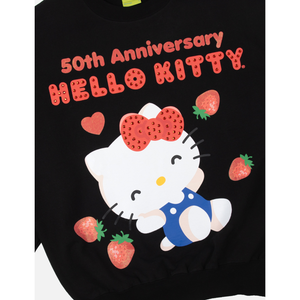 Hello Kitty x Dumbgood Black Sweatshirt (50th Anniv.) Apparel BIOWORLD   