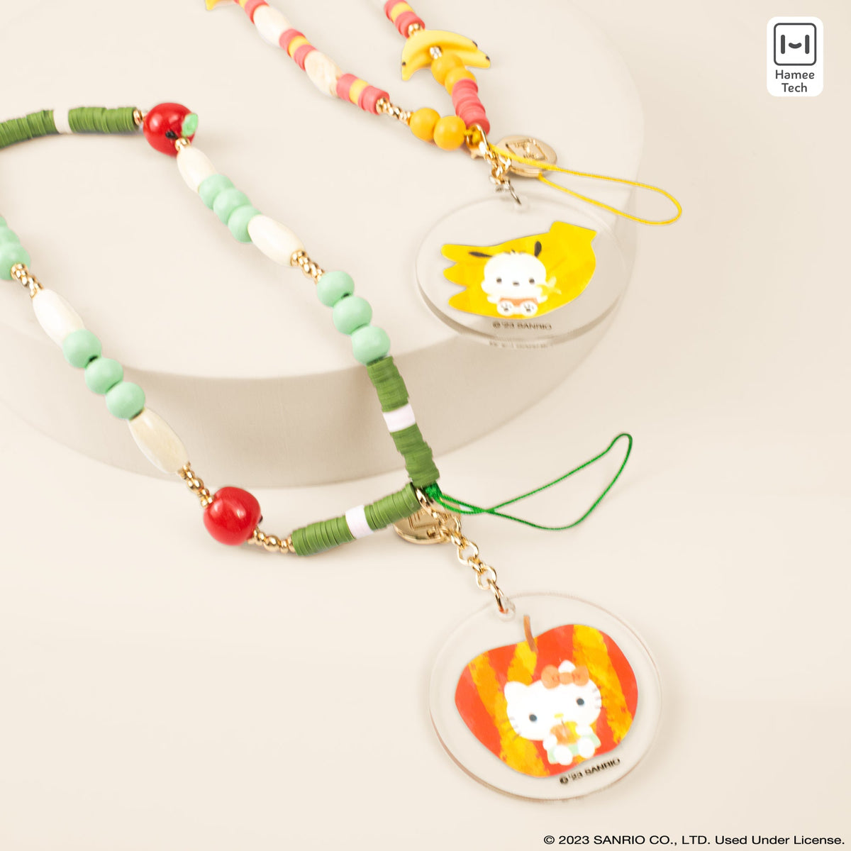 Pompompurin Beaded Charm Mobile Phone Wrist Strap, Sanrio Beads 