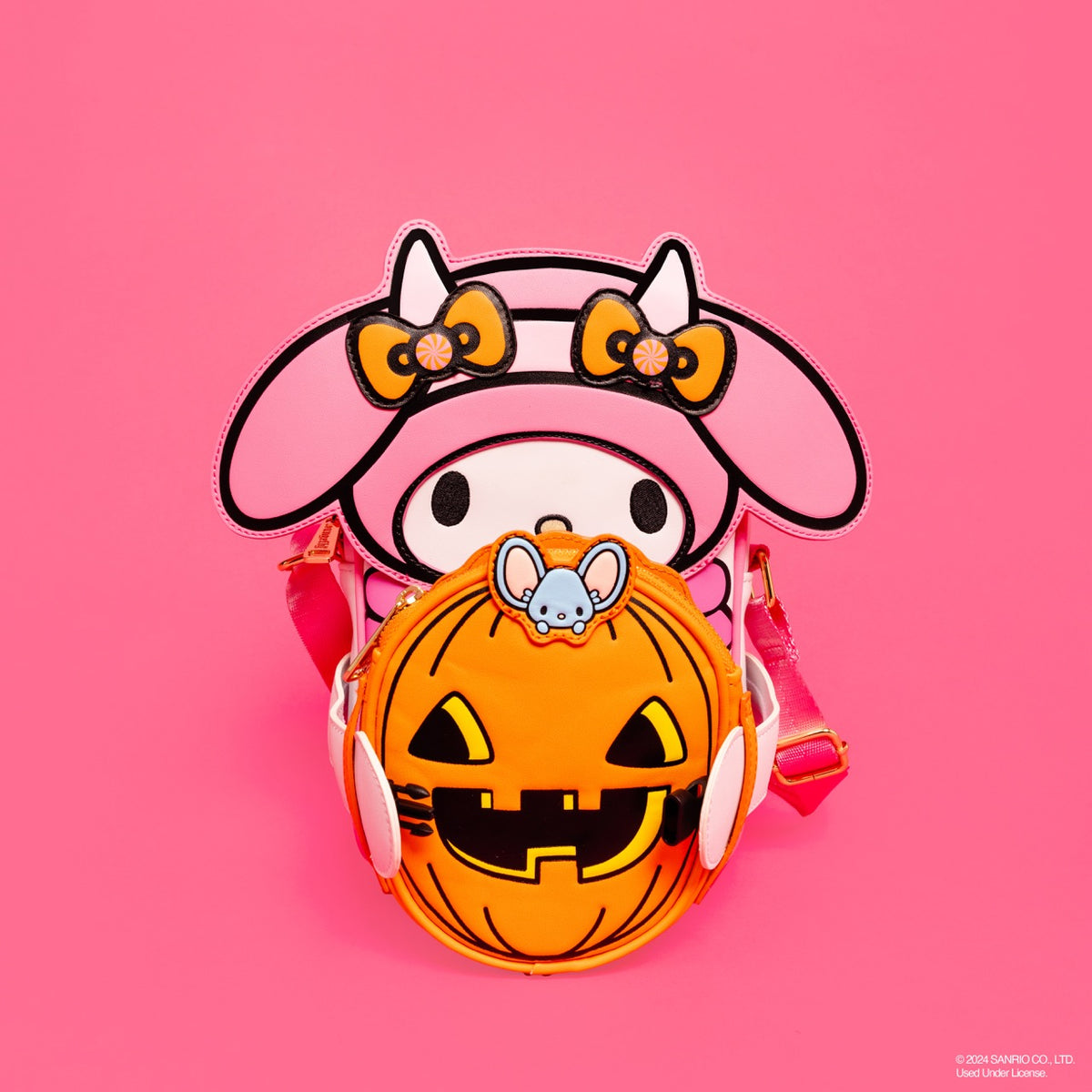 My Melody x Loungefly Pumpkin Crossbuddies Bag Bags Loungefly   