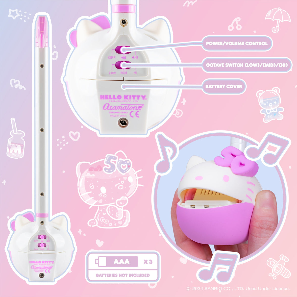 Hello Kitty 50th Anniversary Otamatone Musical Toy Toys&amp;Games Hamee.com - Hamee US   