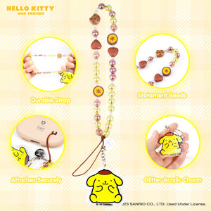 Pompompurin Beaded Charm Mobile Phone Wrist Strap Accessory Hamee.com - Hamee US   