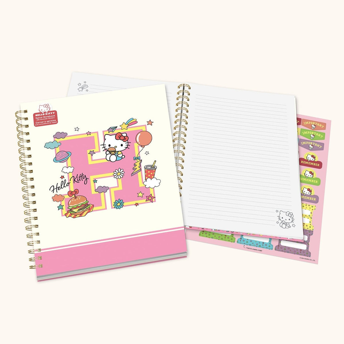 Hello Kitty x Studio Oh! College Letters Extra-Large Spiral Notebook Stationery Studio Oh!   