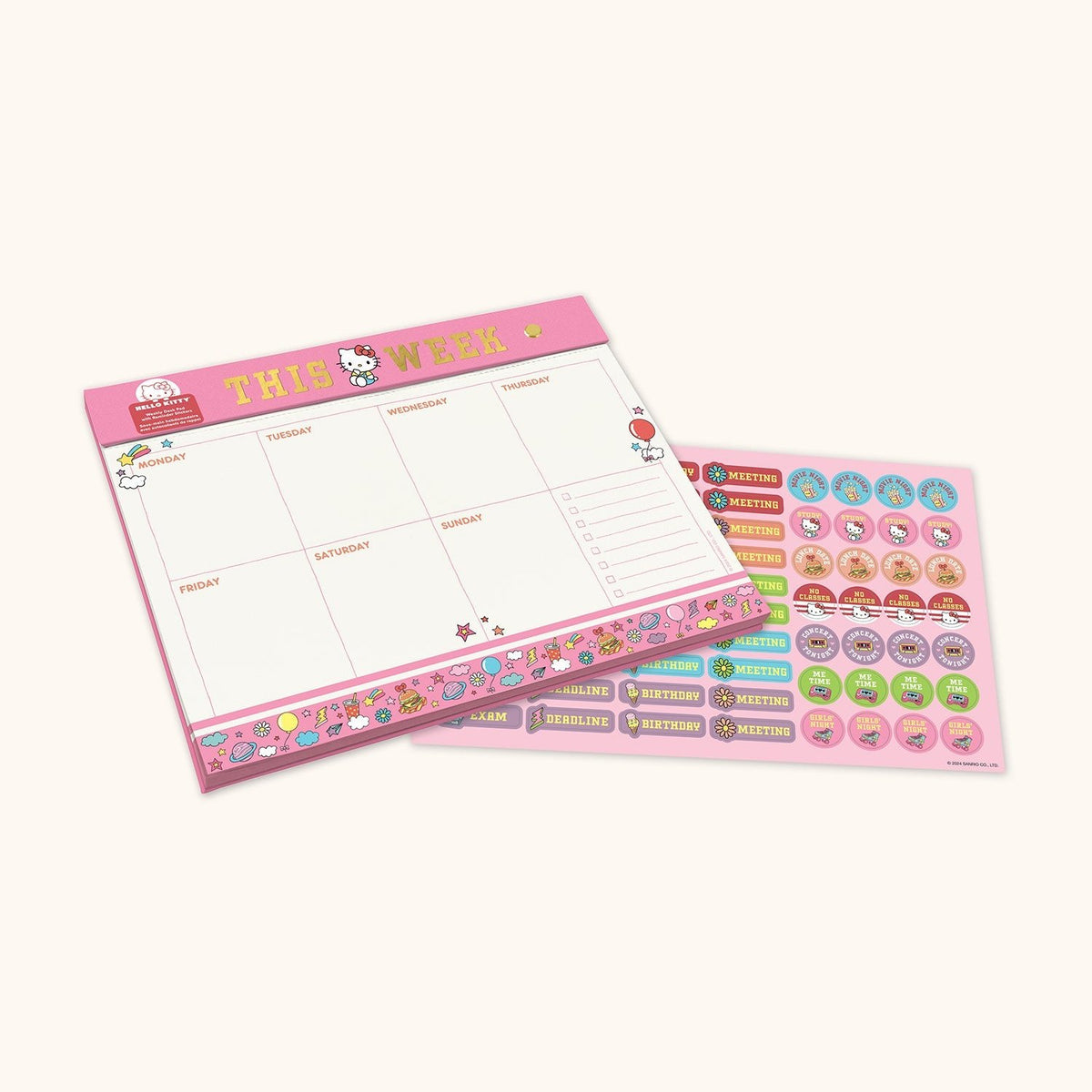 Hello Kitty x Studio Oh! College Letters Weekly Desk Pad Stationery Studio Oh!   