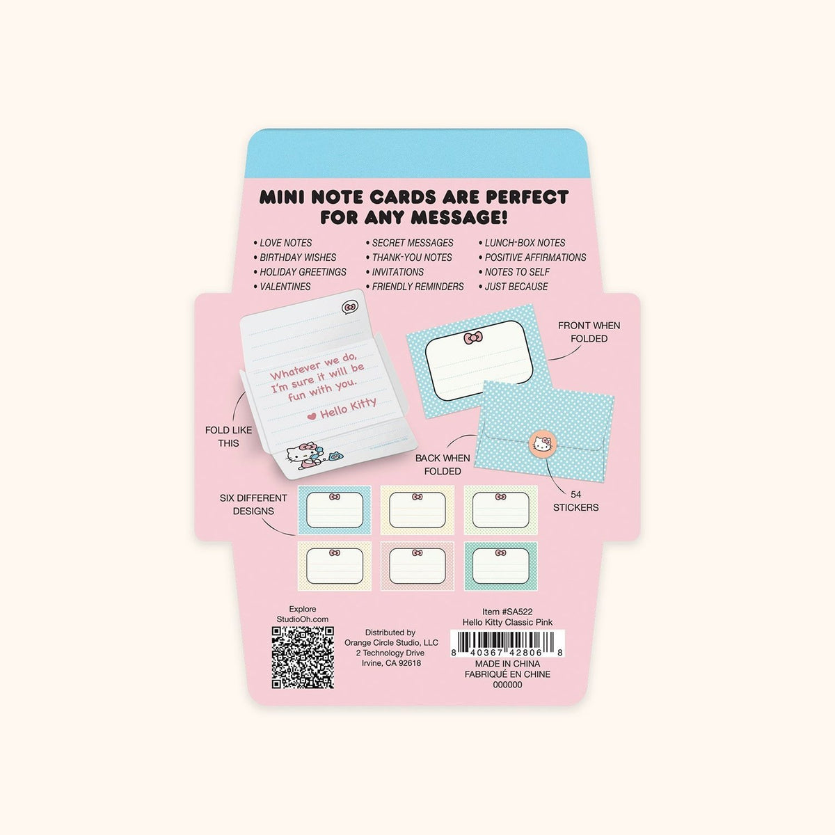 Hello Kitty x Studio Oh! Classic Pink Mini Memo with Stickers Stationery Studio Oh!   