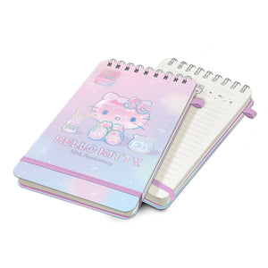 Hello Kitty x Studio Oh! 50th Anniversary Top-Spiral Notebook with Pocket & Pen Loop Stationery Orange Circle   