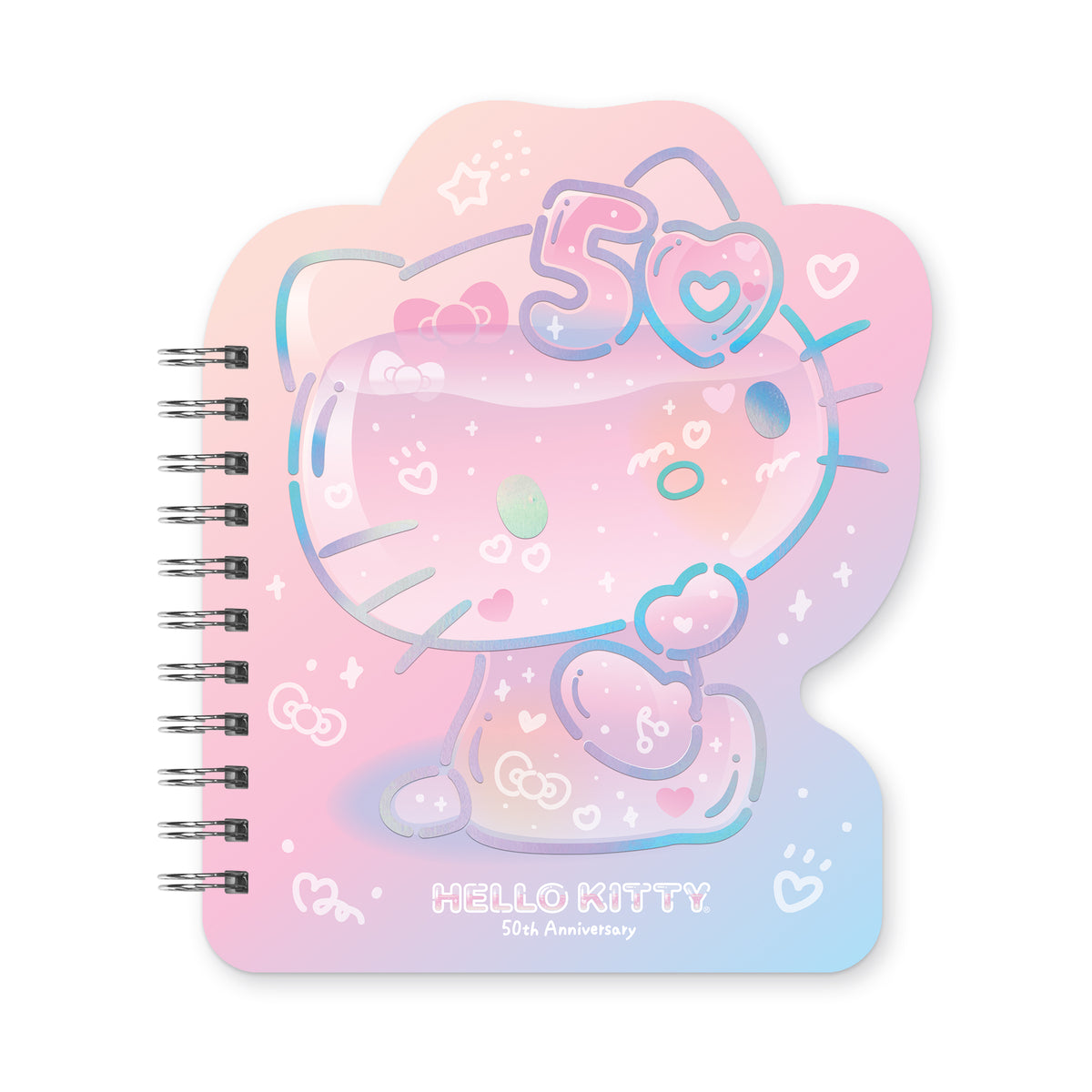 Hello Kitty x Studio Oh! 50th Anniversary Die-Cut Spiral Notebook Stationery Orange Circle   