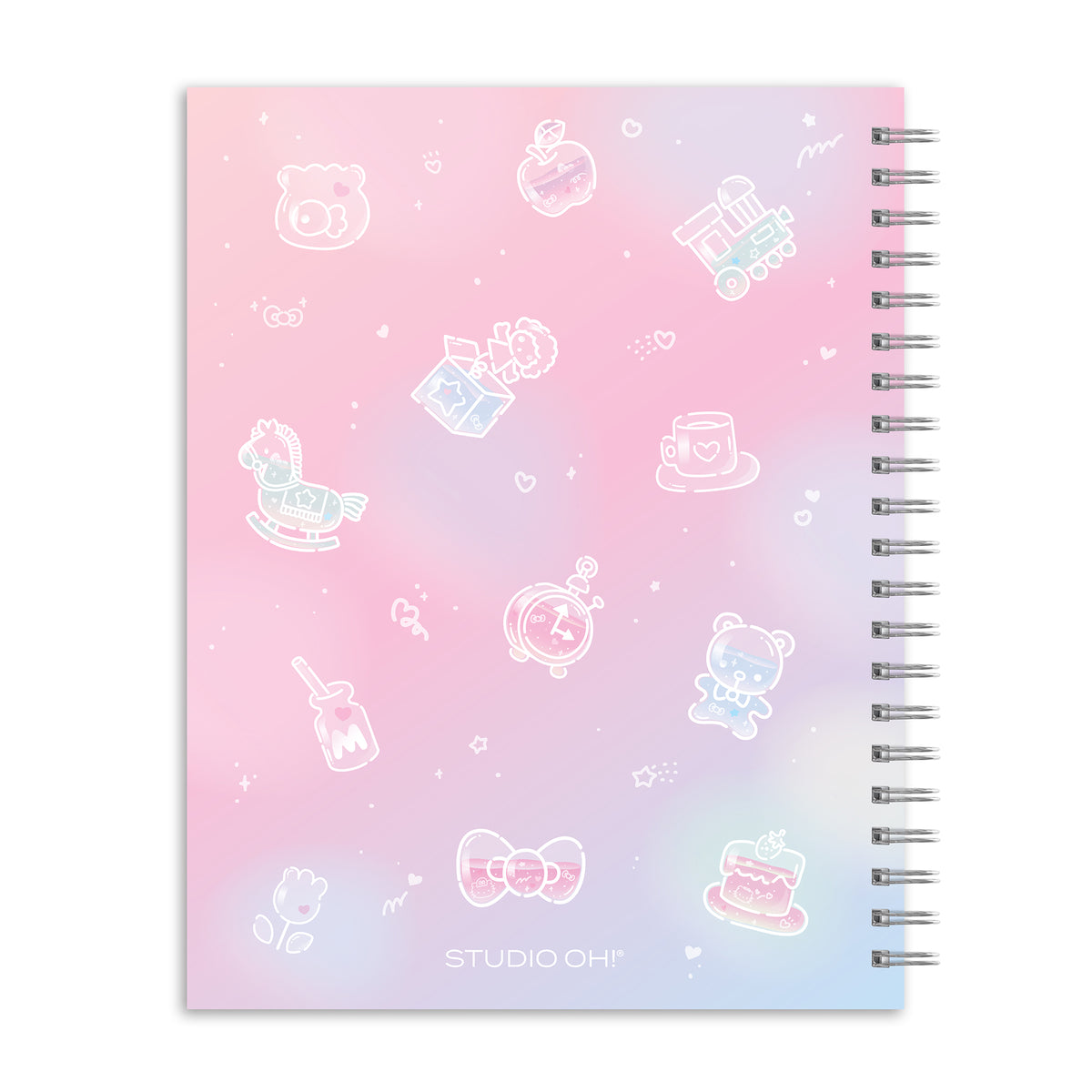 Hello Kitty x Studio Oh! 50th Anniversary Extra-Large Spiral Notebook &amp; Sticker Sheet Stationery Studio Oh!   