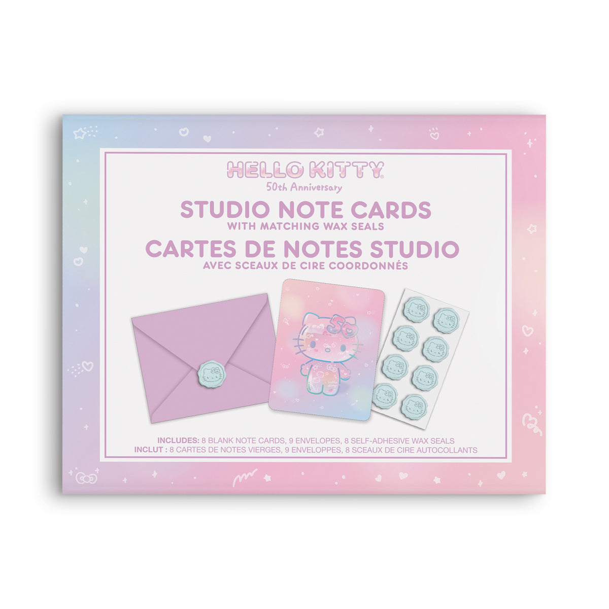 Hello Kitty x Studio Oh! 50th Anniversary 25-Pc Note Cards &amp; Wax Seals Set Stationery Orange Circle   