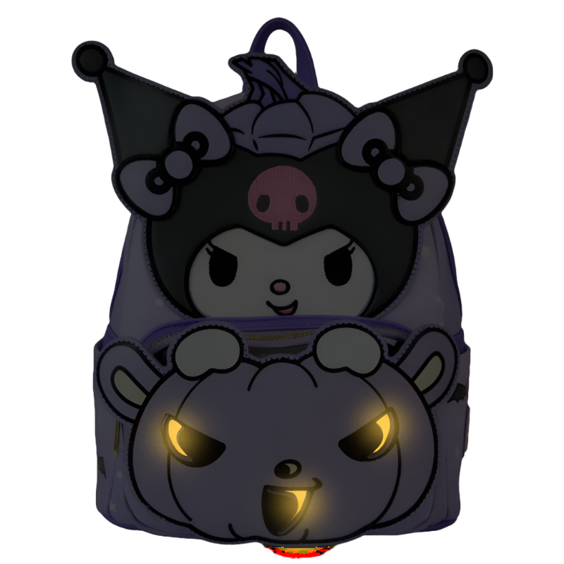 Kuromi x Loungefly Pumpkin Light Up Mini Backpack Bags Loungefly   