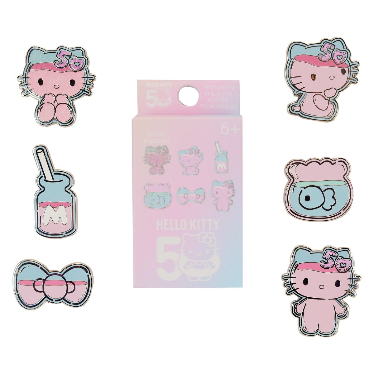 Hello Kitty x Loungefly 50th Anniv. Clear &amp; Cute Blind Box Pin Accessory Loungefly   