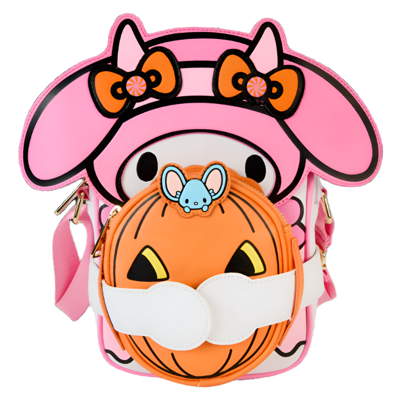 My Melody x Loungefly Pumpkin Crossbuddies Bag Bags Loungefly   