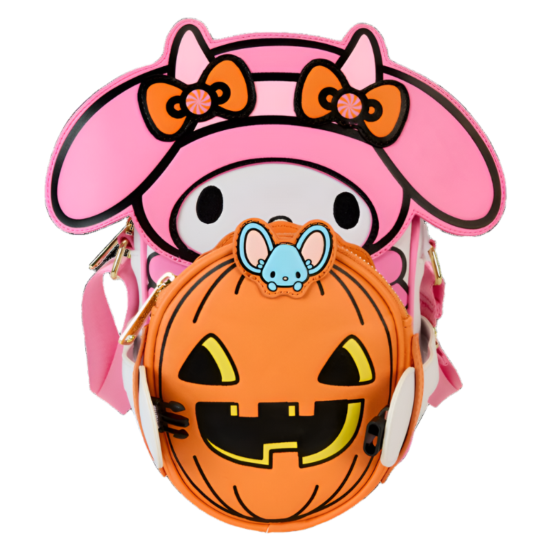 My Melody x Loungefly Pumpkin Crossbuddies Bag Bags Loungefly   