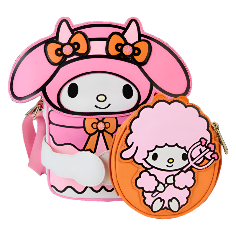 My Melody x Loungefly Pumpkin Crossbuddies Bag Bags Loungefly   