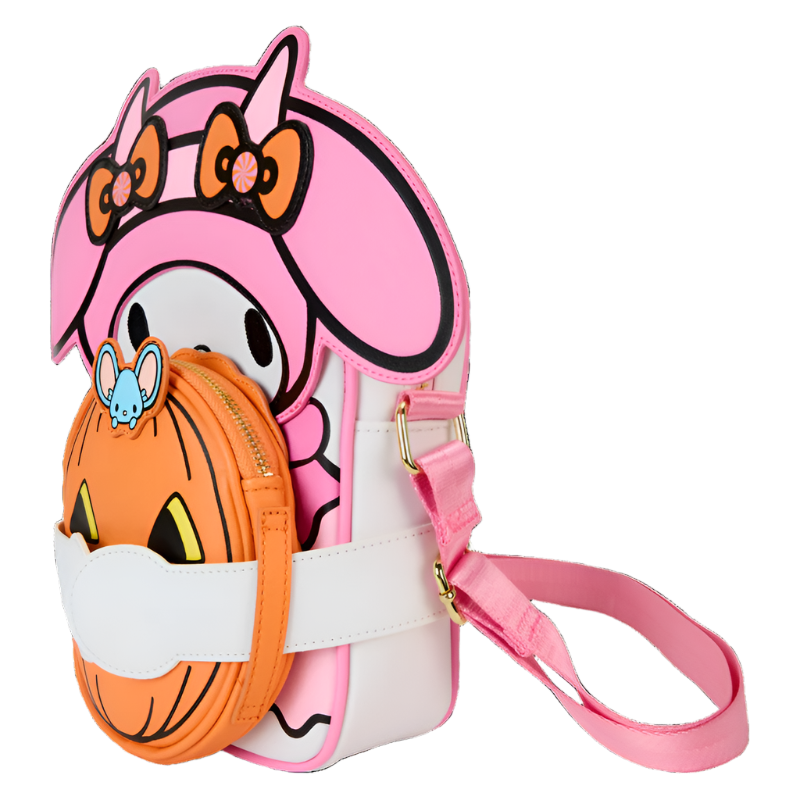 My Melody x Loungefly Pumpkin Crossbuddies Bag Bags Loungefly   