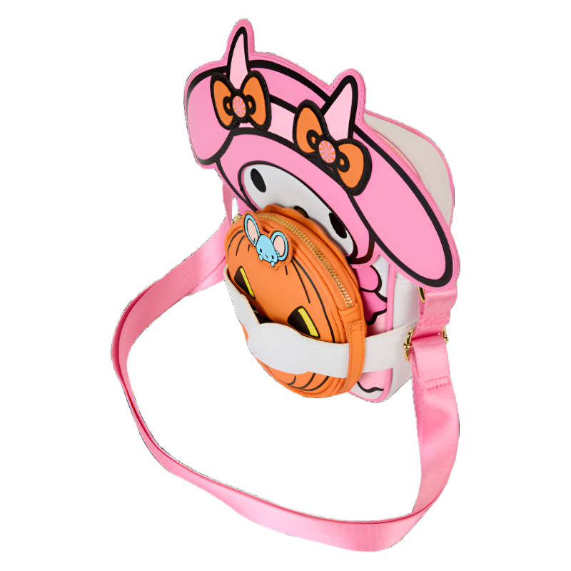 My Melody x Loungefly Pumpkin Crossbuddies Bag Bags Loungefly   