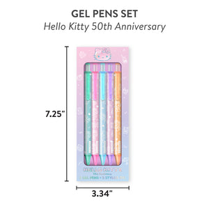 Hello Kitty x Studio Oh! 50th Anniversary 5-pc Gel Pens Set Stationery Orange Circle   