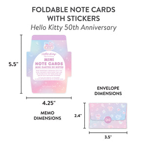 Hello Kitty x Studio Oh! 50th Anniversary Mini Note Cards and Sticker Set Stationery Orange Circle   