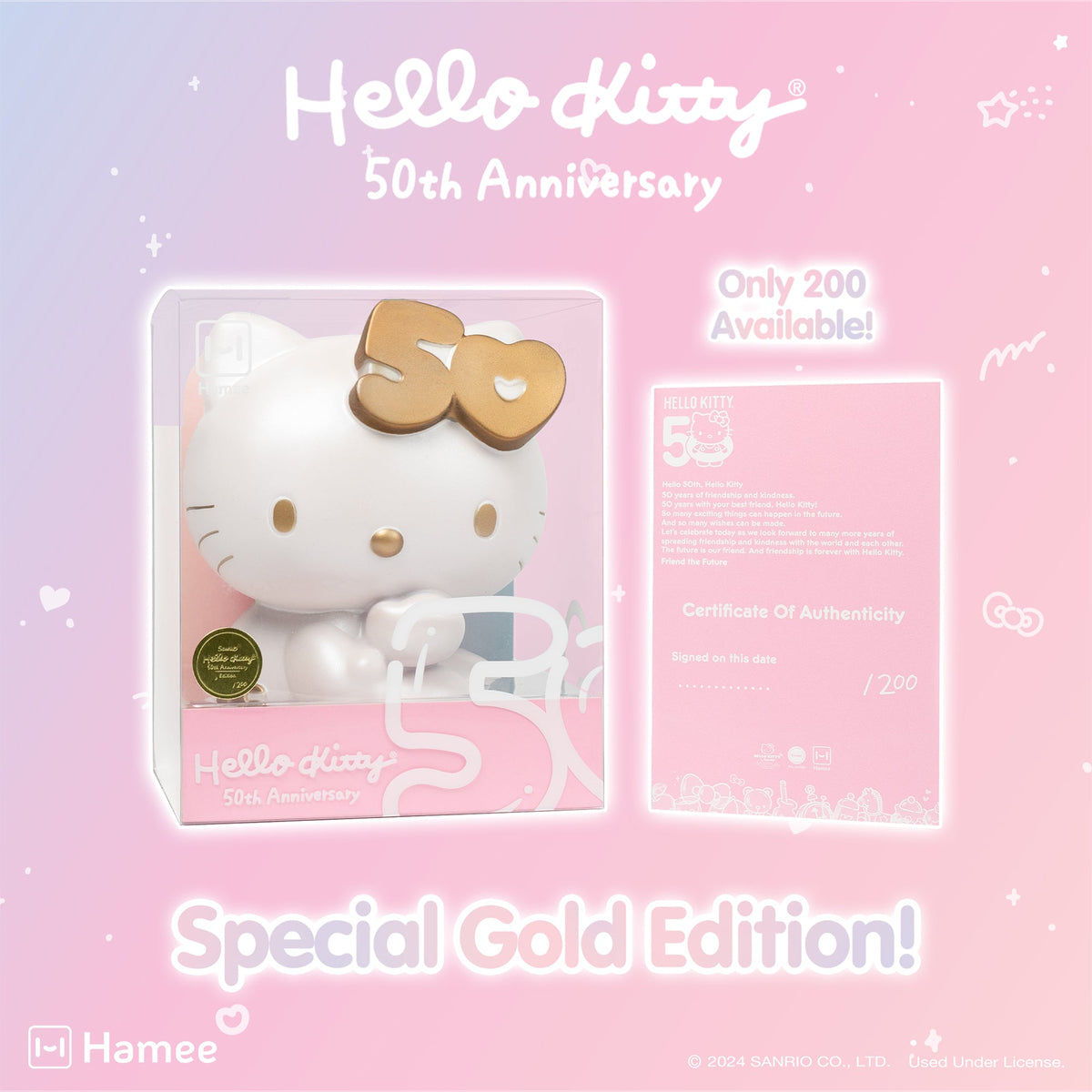 Hello Kitty 50th Anniversary Gold Jumbo SquiSHU Toys&amp;Games Hamee.com - Hamee US   