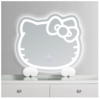 Hello Kitty x Impressions Vanity RGB Wall Mirror 2.0 W/ Bluetooth Speakers and Specialty Base Home Goods Impressions Vanity Co.   