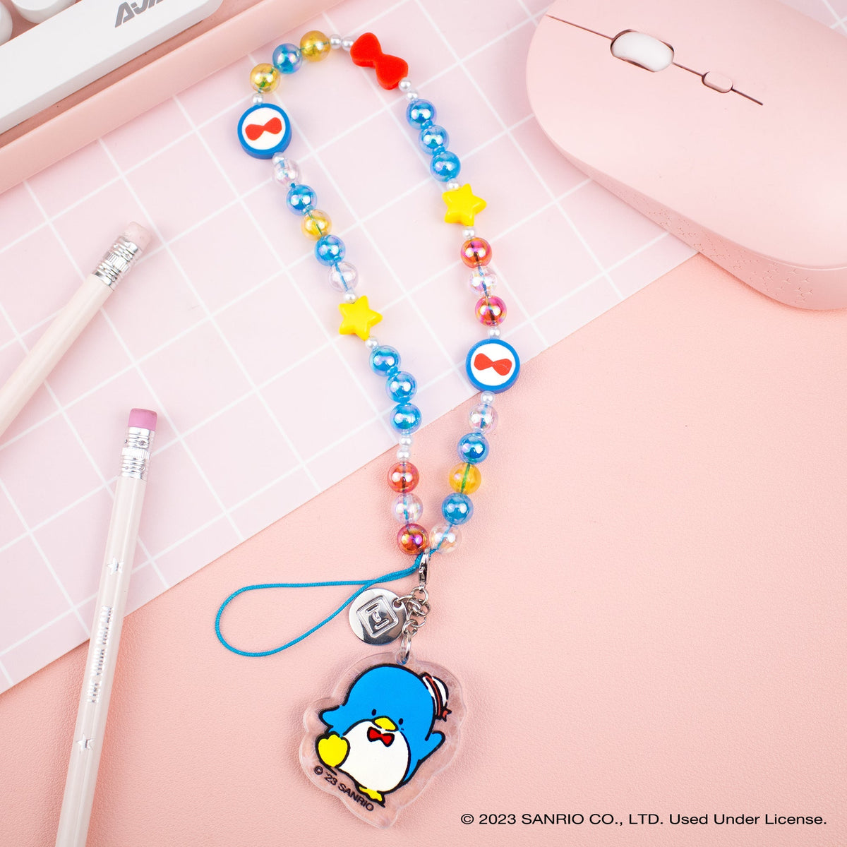 Sanrio Cinnamoroll Beaded Charm Mobile Phone Wrist Strap