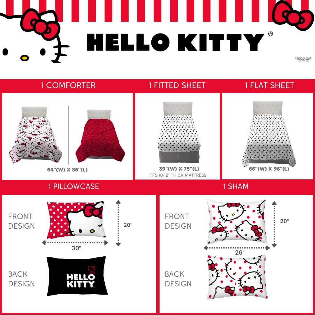 Hello Kitty Plush Throw Blanket Grey With Pink Bow FULL/QUEEN 90 X