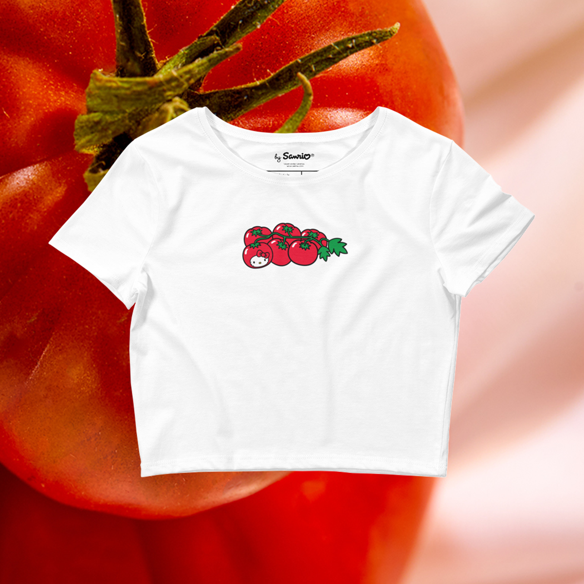 Hello Kitty Tomato Cropped Tee Apparel Printful   