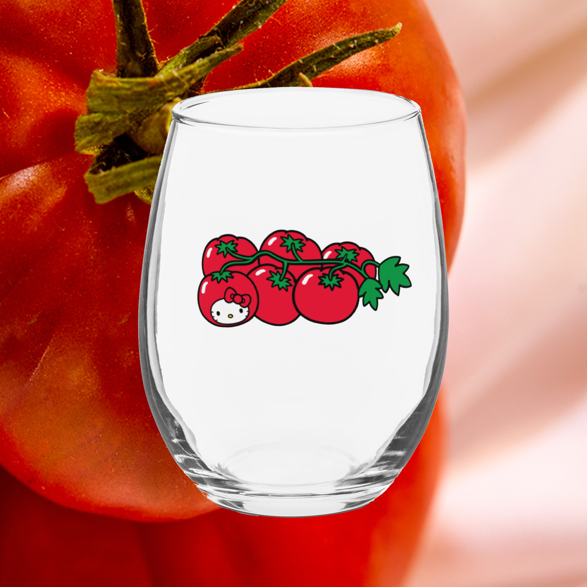 Hello Kitty Tomato Glass Tumbler Home Goods Printful   