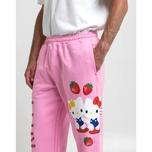 Hello Kitty x Dumbgood Pink Sweatpants (50th Anniv.) Apparel BIOWORLD   