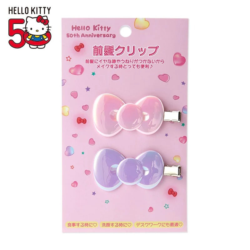 Hello Kitty 2-Piece Bow Hair Clip Set (50th Anniv. The Future In Our Eyes)