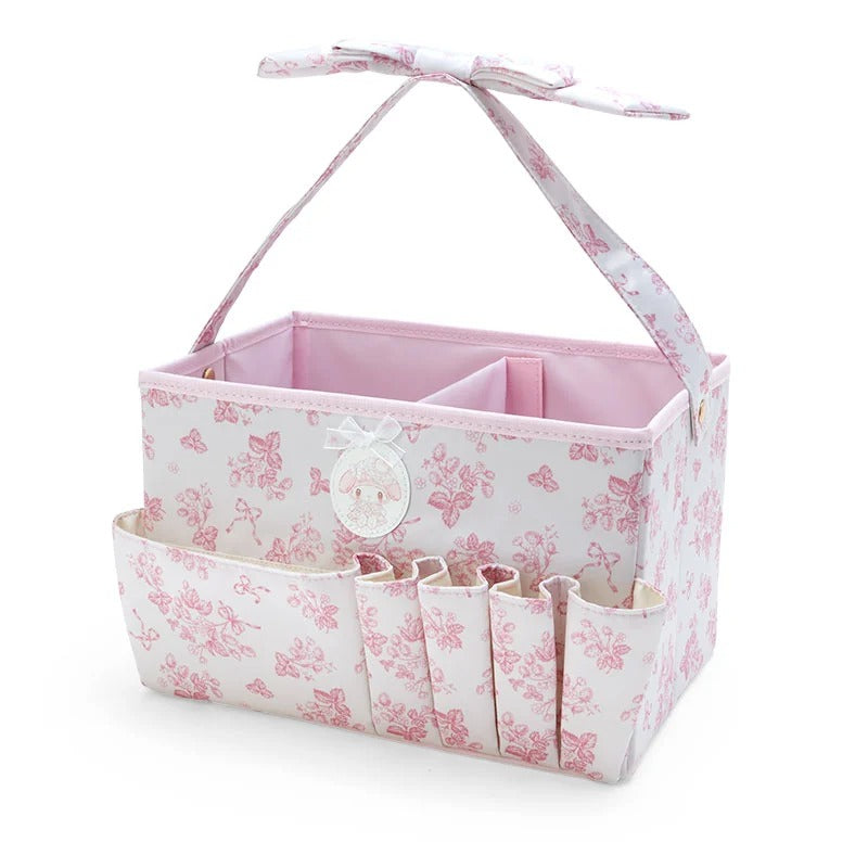 My Melody Foldable Storage Caddy (White Strawberry Series) Home Goods Japan Original   