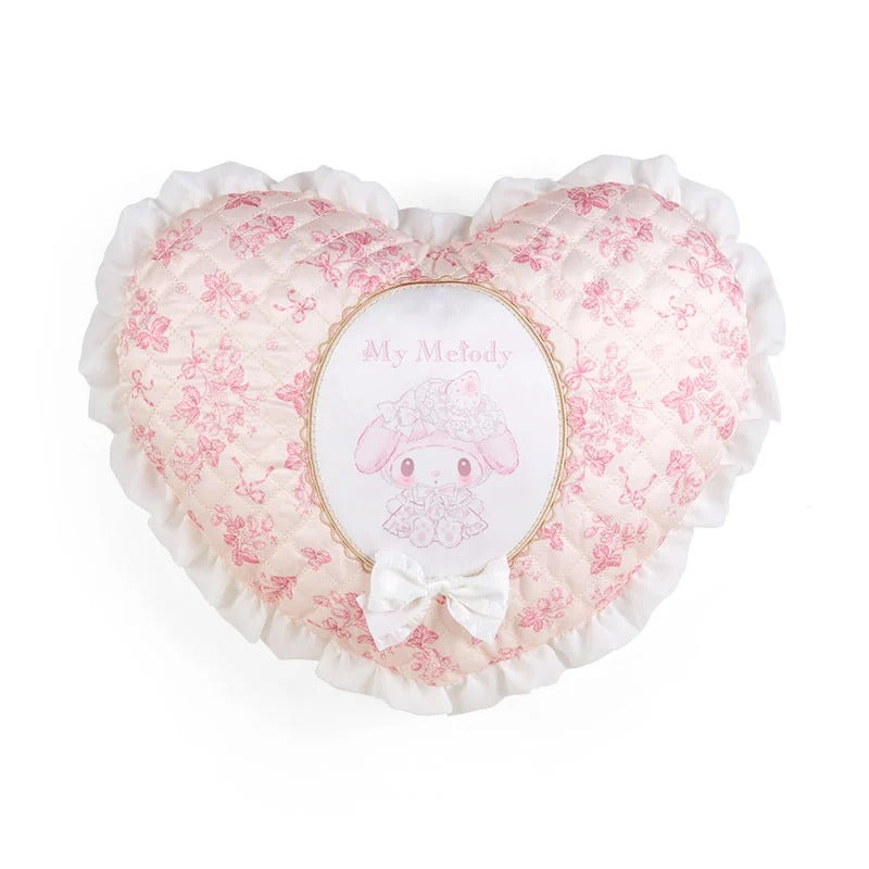 My Melody Quilted Throw Pillow (White Strawberry Series) Home Goods Japan Original   