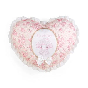 My Melody Quilted Throw Pillow (White Strawberry Series) Home Goods Japan Original   