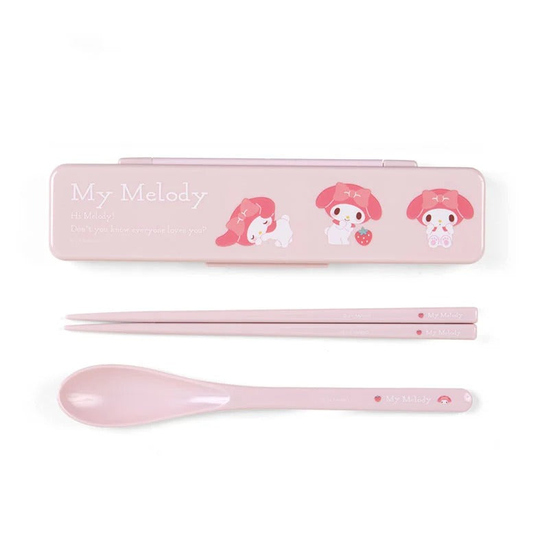 My Melody Everyday Chopsticks &amp; Spoon Set Home Goods Japan Original   