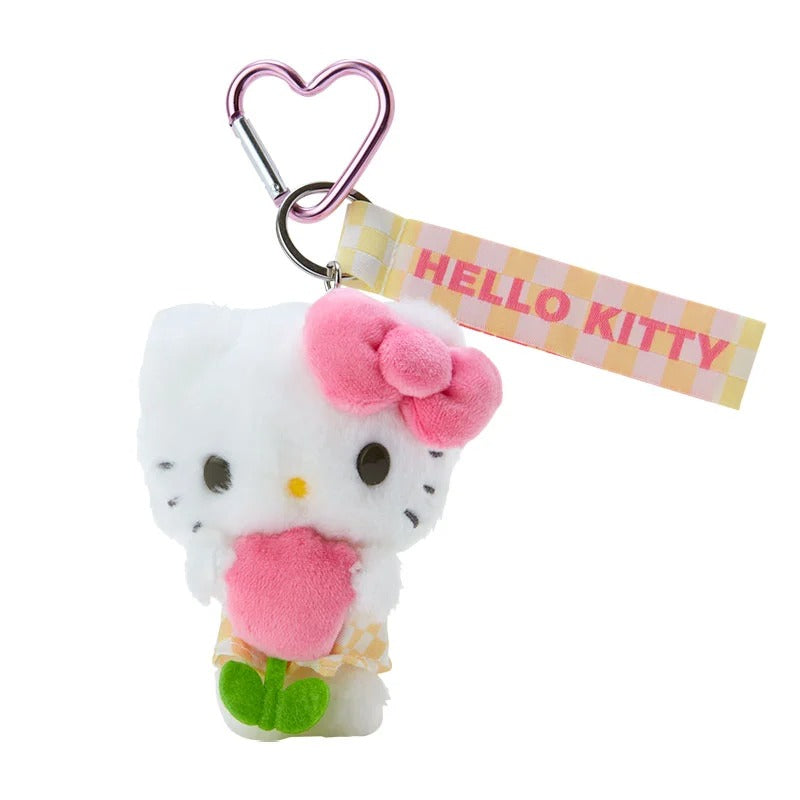 Hello Kitty Plush Mascot Keychain (Pastel Check Series) Accessory Japan Original   