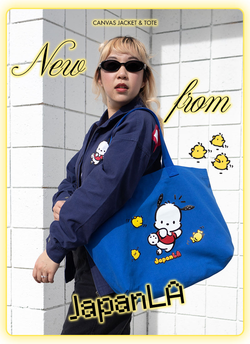 Image of Pochacco x JapanLA Canvas Jacket and Tote Collection.