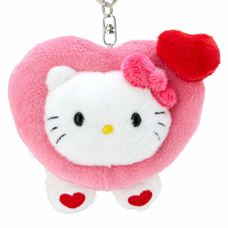 Hello Kitty Plush Mascot Keychain (Big Heart Series) Accessory Japan Original   