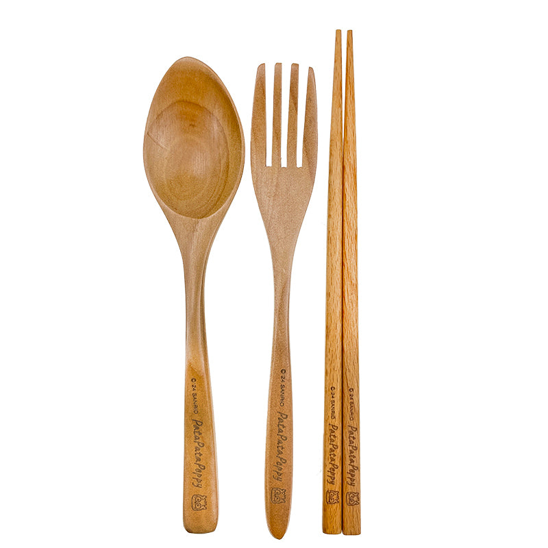 PataPataPeppy Wooden Travel Cutlery Set (Flower Power Series) Home Goods Global Original   