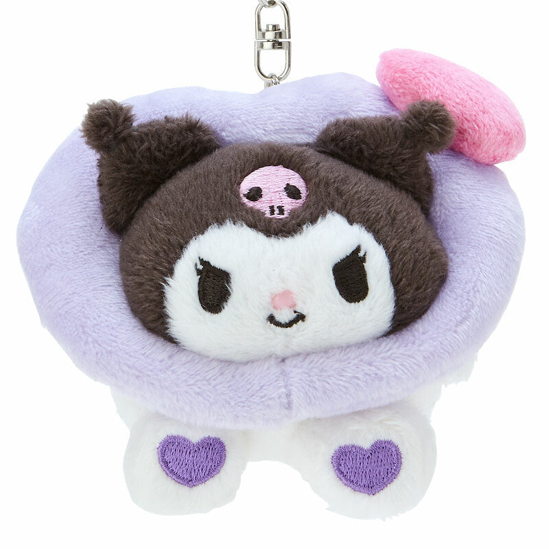 Kuromi Plush Mascot Keychain (Big Heart Series) Accessory Japan Original   