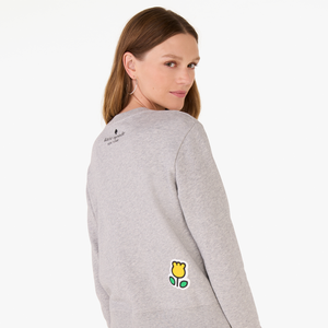 Hello Kitty x Kate Spade New York Grey Puffy Sticker Sweatshirt Apparel Kate Spade