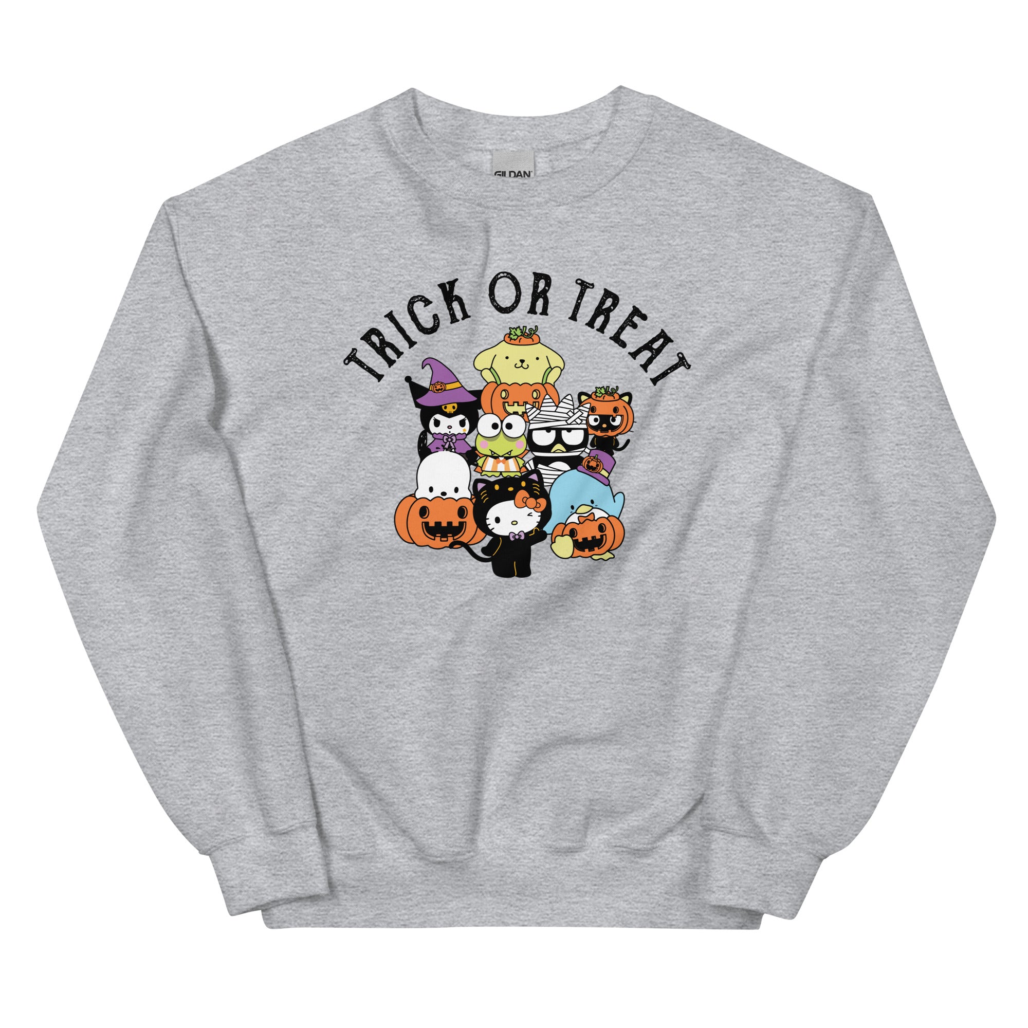 Hello Kitty and Friends Trick or Treat Classic Crewneck  Sanrio Sport Grey S 