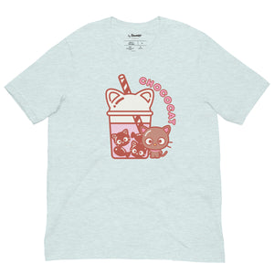 Chococat Bubble Tea Tee Apparel Printful Heather Prism Ice Blue XS 