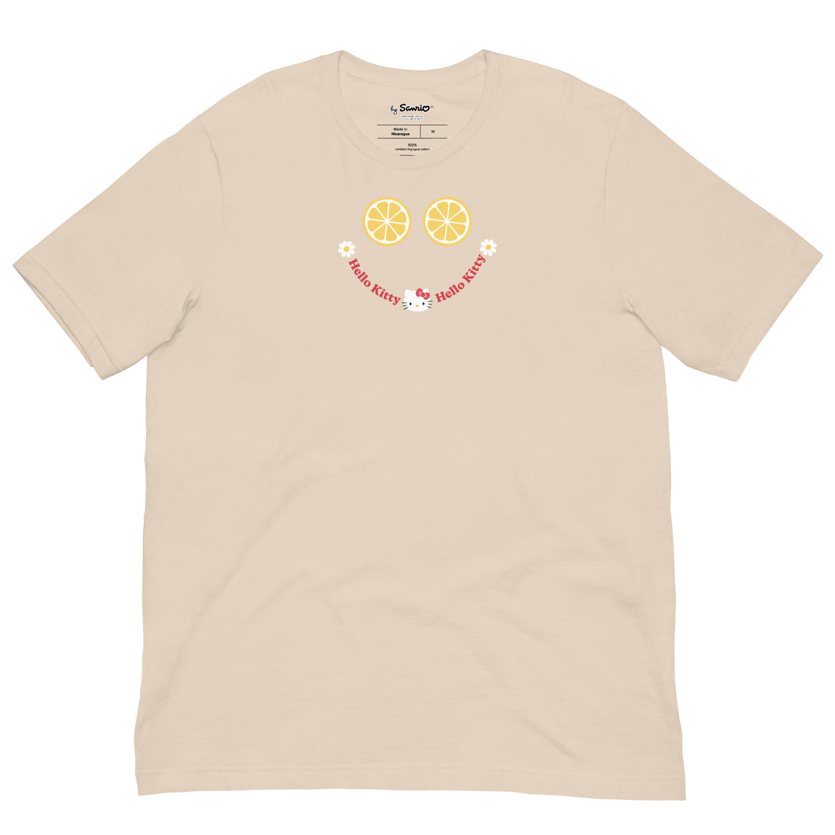 Hello Kitty Summer Smile Tee Apparel Printful Soft Cream XS 