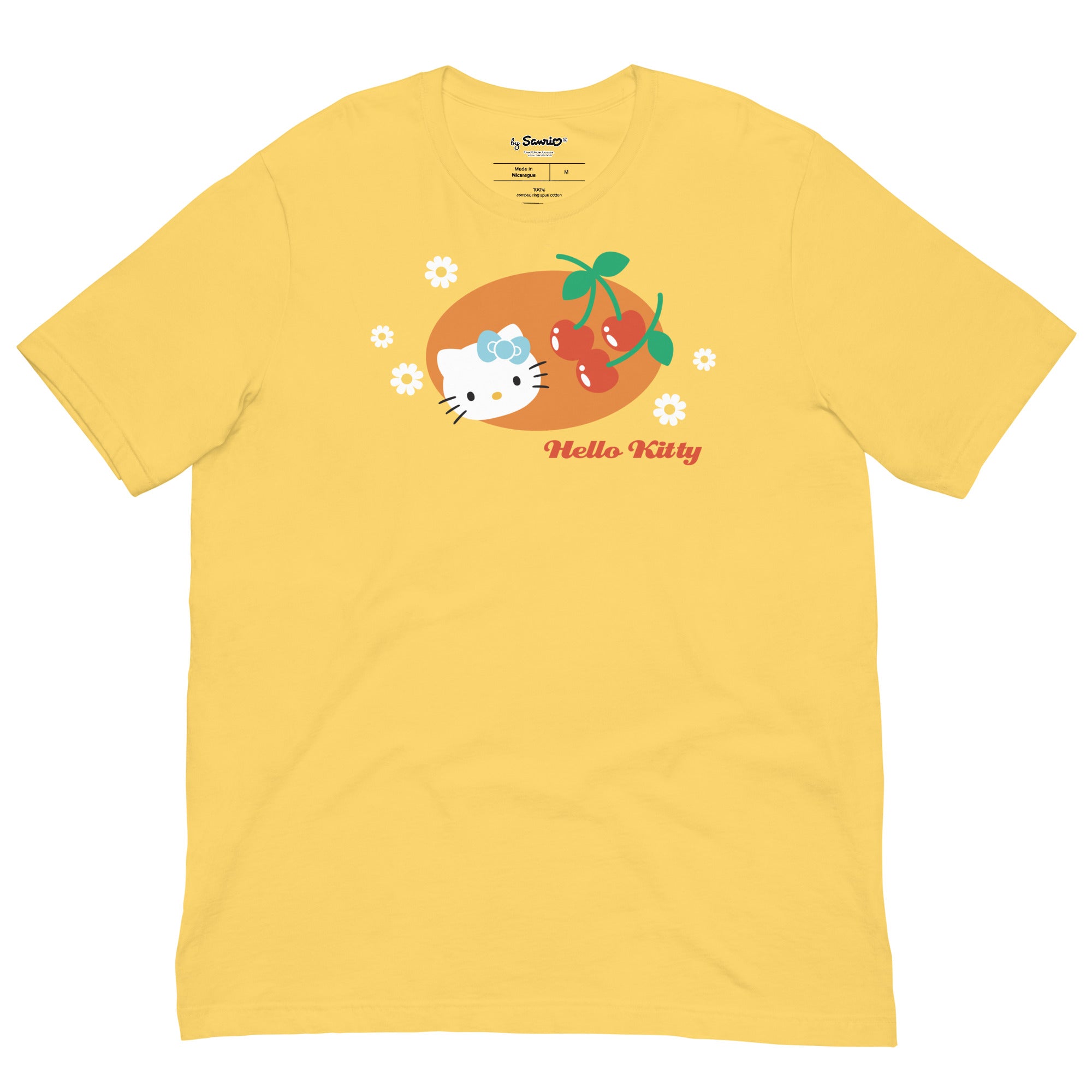 Hello Kitty Summer Cherry Tee Apparel Printful Yellow S 