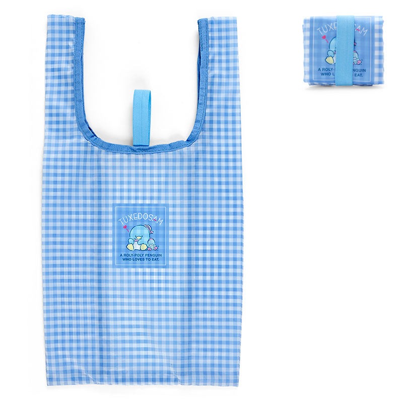 Plaid Pattern Nylon Tote Bag, Reusable Grocery Shopping Bag